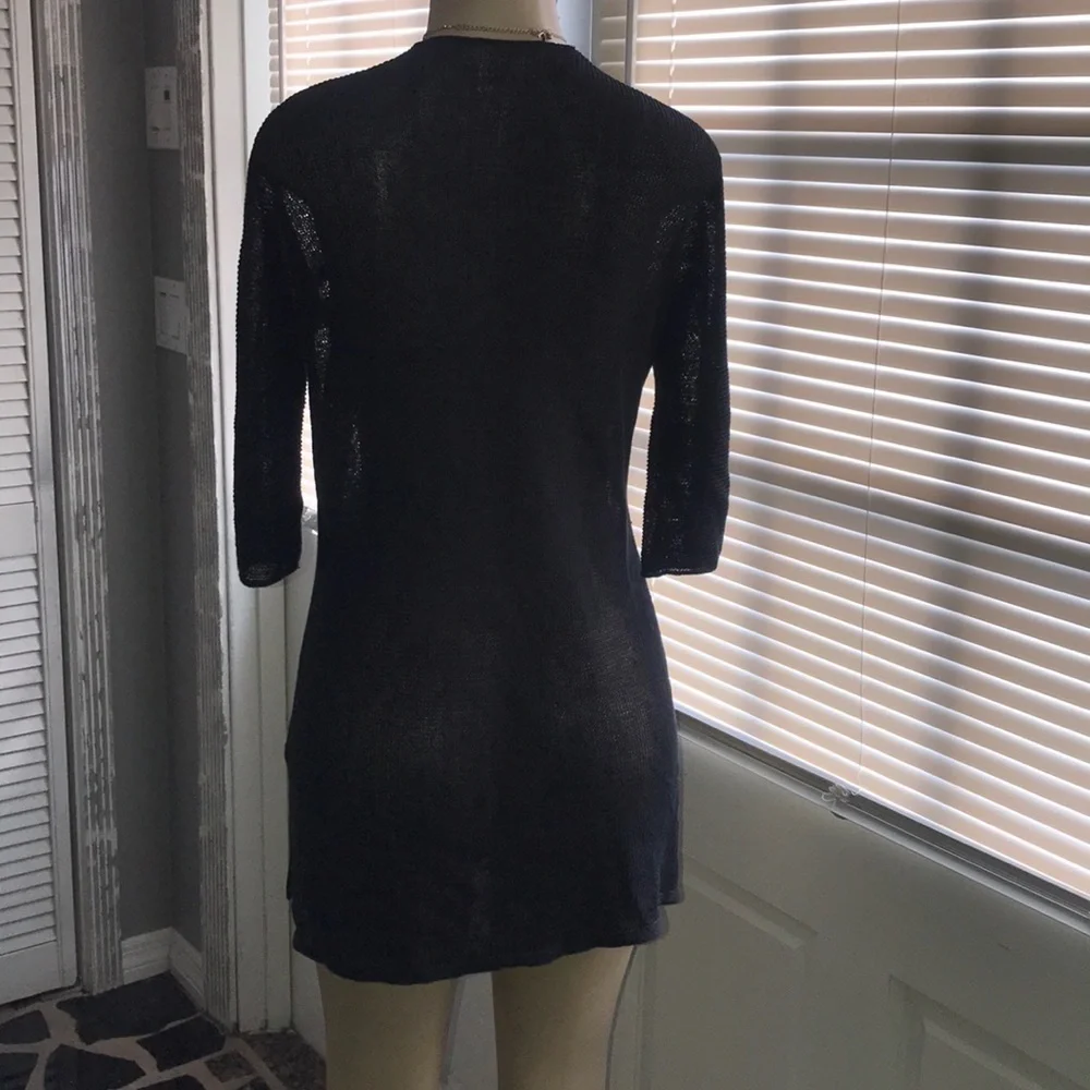 Eileen Fisher Organic linen/Tencel Open Cardigan - Picture 6 of 11